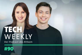 Cover von Folge 90 des Bitkom-Podcast Tech Weekly zum Thema Deutschlands erster eigenständiger Digitalminister